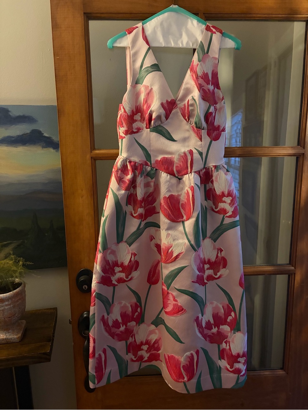 Adelyn Rae Pink Floral Midi Dress